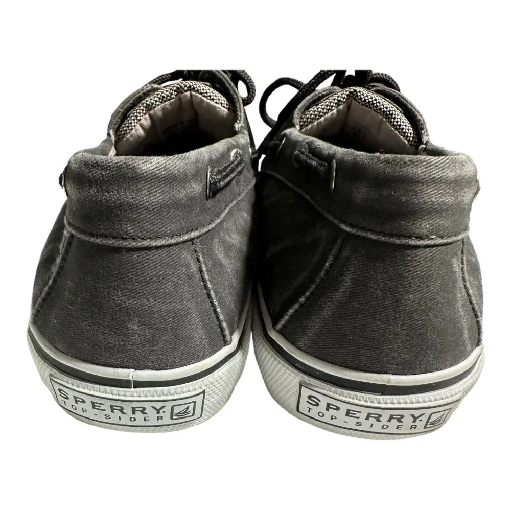 Sperry TopSider Grey Canvas Boat Shoes-Sz 8